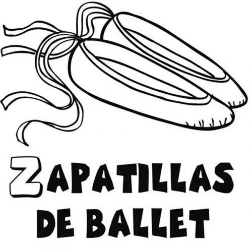 Dibujo para colorear de zapatillas de ballet - Dibujos para ...