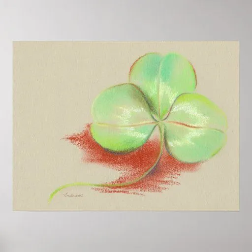 Dibujo en colores pastel del trébol del trébol impresiones de Zazzle. Dibujo en colores pastel del trébol del trébol impresiones de Zazzle.