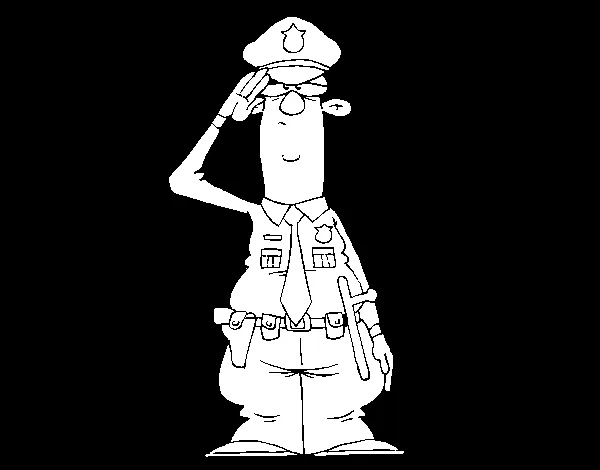 Dibujo de Comisario para Colorear - Dibujos.net Dibujo de Comisario para Colorear - Dibujos.net