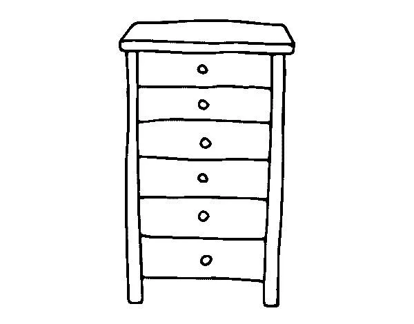 Dibujo de Cómoda para Colorear - Dibujos.net Dibujo de Cómoda para Colorear - Dibujos.net