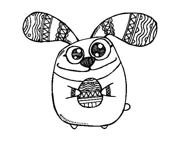 Dibujo de Conejito de Pascua con ojos saltones para Colorear ... Dibujo de Conejito de Pascua con ojos saltones para Colorear ...
