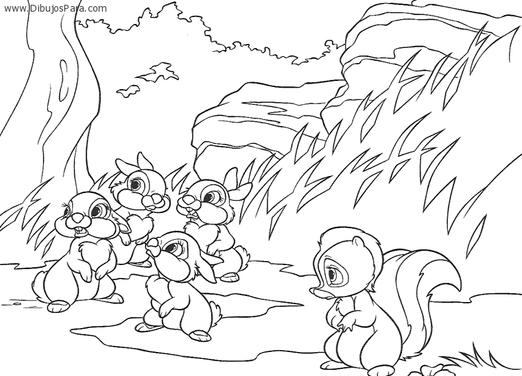 Dibujo de Conejitos en el Bosque | Dibujos de Conejos para Pintar ... Dibujo de Conejitos en el Bosque | Dibujos de Conejos para Pintar ...