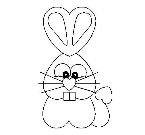 Dibujo de Conejo corazón para Colorear - Dibujos.net Dibujo de Conejo corazón para Colorear - Dibujos.net