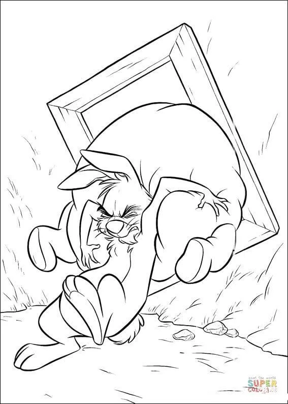 Dibujo de Conejo Empujando a Pooh para colorear | Dibujos para ...