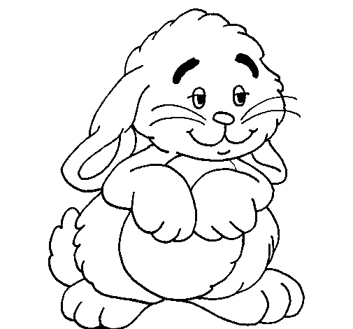 Dibujo de Conejo mimoso para Colorear - Dibujos.net Dibujo de Conejo mimoso para Colorear - Dibujos.net
