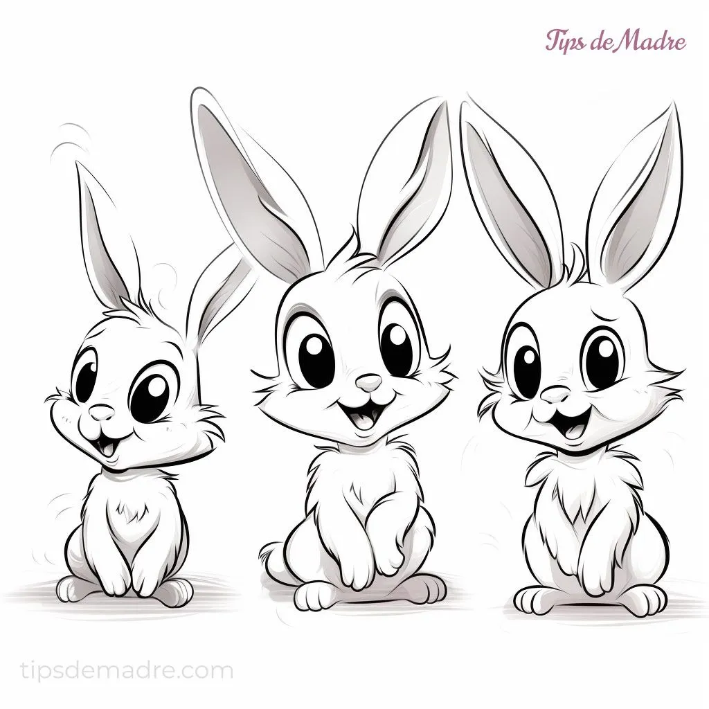 Dibujo de conejos para colorear e imprimir, para niños - Tips de Madre Dibujo de conejos para colorear e imprimir, para niños - Tips de Madre