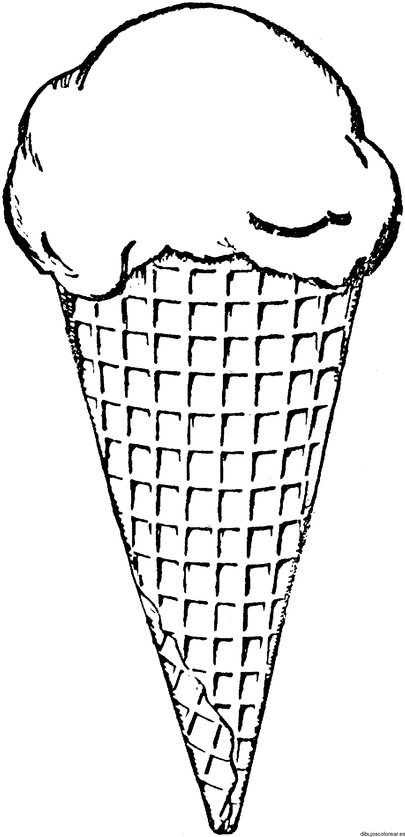 Dibujo de un cono de helado | Dibujos para Colorear Dibujo de un cono de helado | Dibujos para Colorear