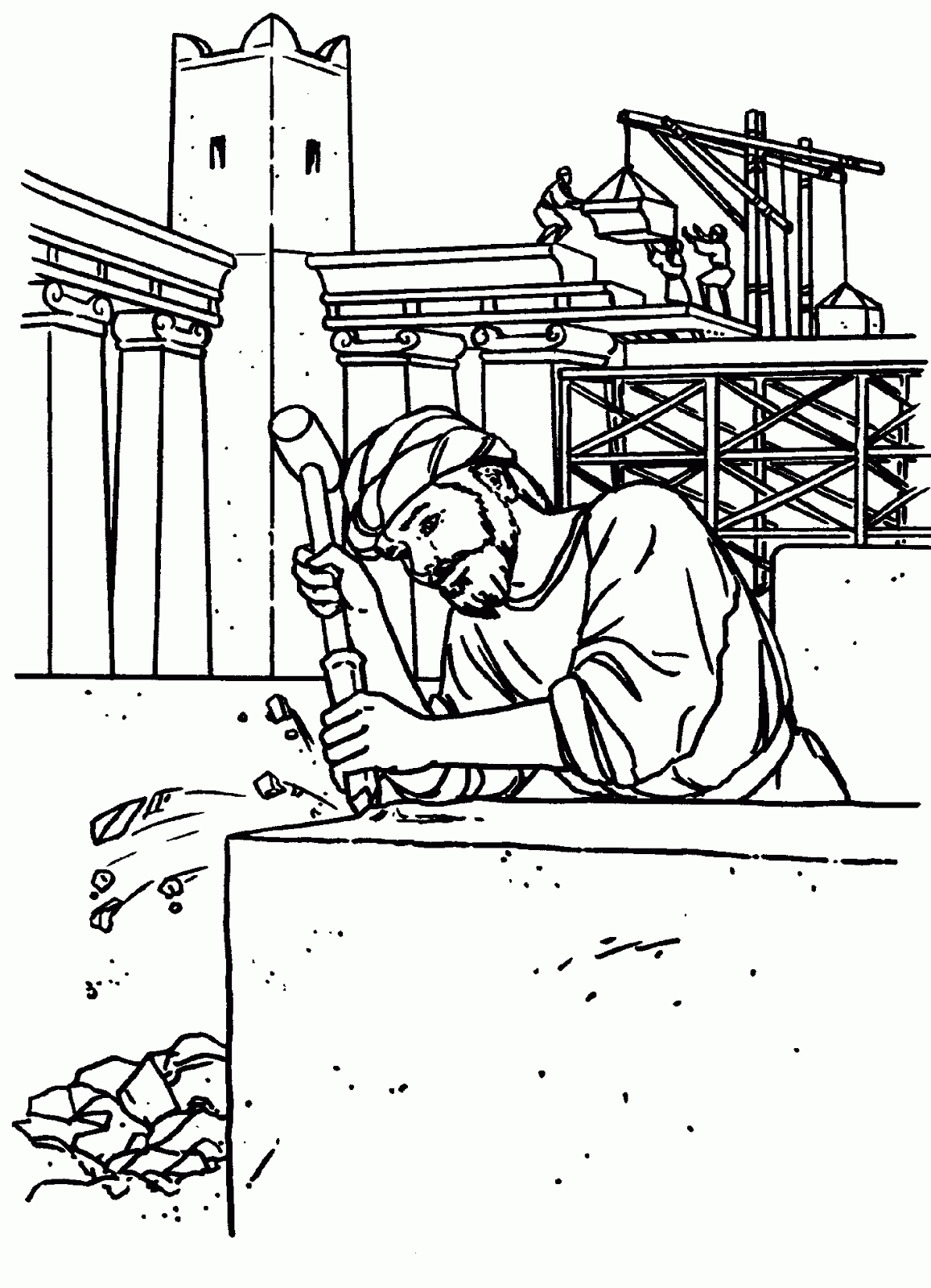 Dibujo de La Construcción del templo de Salomón para colorear ...