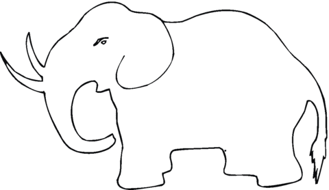 Dibujo de Contorno de un Mamut para colorear | Dibujos para ...