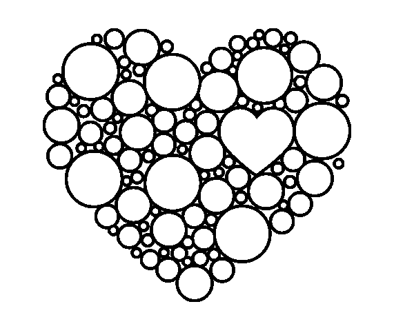 Dibujo de Corazón de círculos para Colorear - Dibujos.net Dibujo de Corazón de círculos para Colorear - Dibujos.net