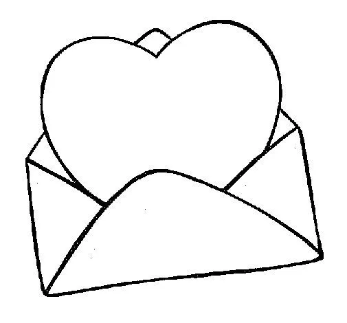 Dibujo de Corazón en un sobre para Colorear - Dibujos.net