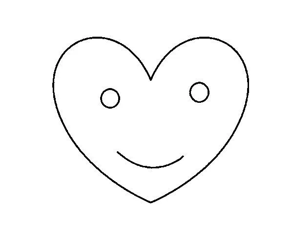 Dibujo de Corazón contento para Colorear - Dibujos.net