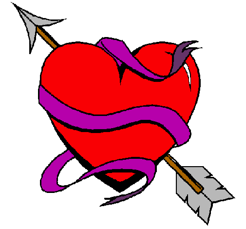 Dibujo de Corazón con flecha pintado por Facil en Dibujos.net el ...