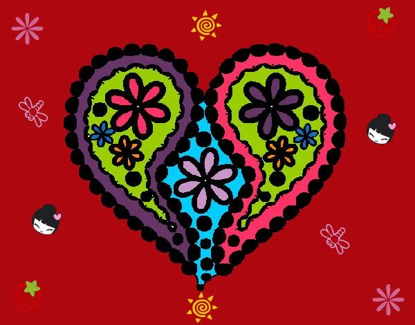 Dibujo de Corazón de flores pintado por Jugaz en Dibujos.net el ...