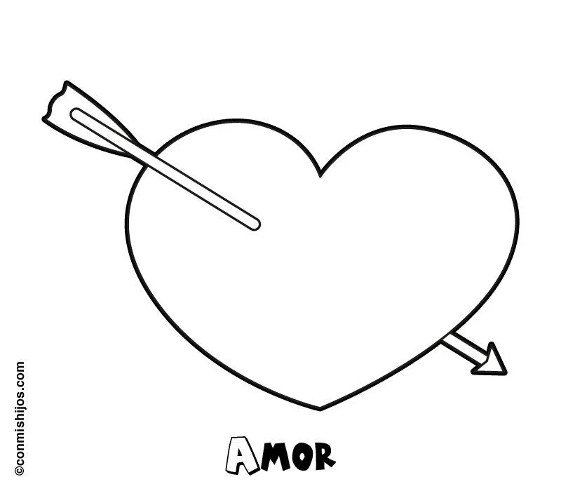 Dibujo de corazón para imprimir y colorear para los niños Dibujo de corazón para imprimir y colorear para los niños