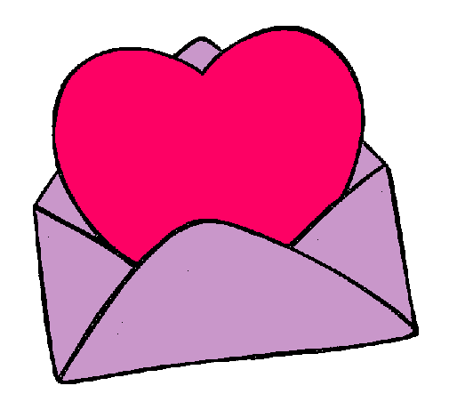 Dibujo de Corazón en un sobre pintado por Rosa en Dibujos.net el ...