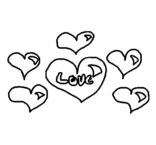 Dibujo de Corazones 2 para Colorear - Dibujos.net