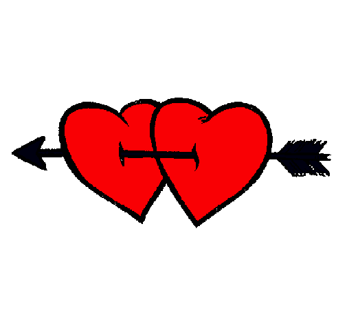 Dibujo de Dos corazones con una flecha pintado por Rusabcn en ... Dibujo de Dos corazones con una flecha pintado por Rusabcn en ...