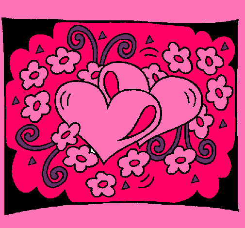 Dibujo de Corazones y flores pintado por Estrella en Dibujos.net ... Dibujo de Corazones y flores pintado por Estrella en Dibujos.net ...