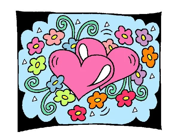 Dibujo de Corazones y flores pintado por Ireneecool en Dibujos.net ...