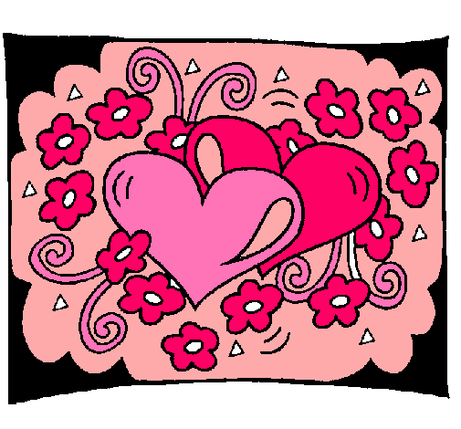 Dibujo de Corazones y flores pintado por Lucelida en Dibujos.net ...