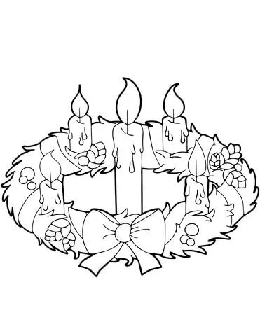 Dibujo de Corona de Adviento con Velas para colorear | Dibujos ... Dibujo de Corona de Adviento con Velas para colorear | Dibujos ...