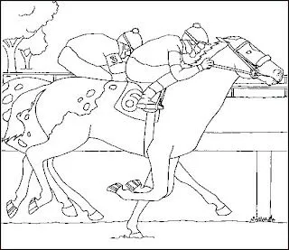 Dibujo de cowboy con su caballo para imprimir y colorear!