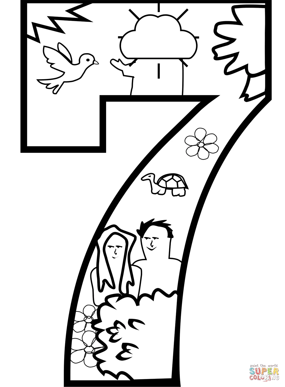 Dibujo de día de la creación para colorear | Dibujos para colorear imprimir  gratis