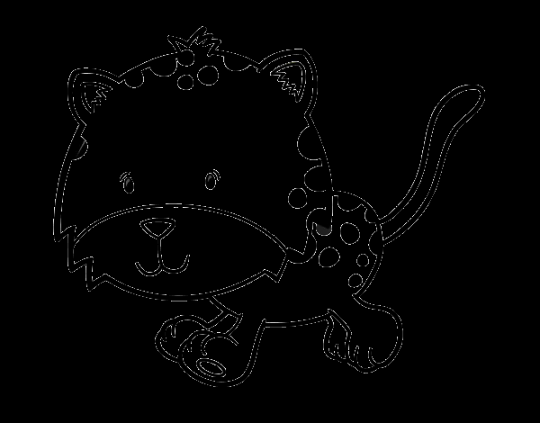 Dibujo de Cría de guepardo corriendo para Colorear - Dibujos.net