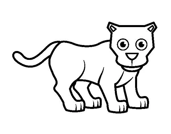 Dibujo de Cría de pantera para Colorear - Dibujos.net Dibujo de Cría de pantera para Colorear - Dibujos.net