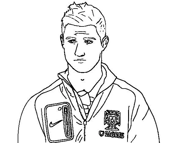 Dibujo de Cristiano Ronaldo CR7 para Colorear - Dibujos.net