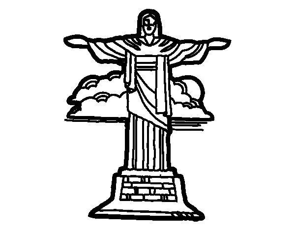 Dibujo de Cristo Redentor para Colorear - Dibujos.net