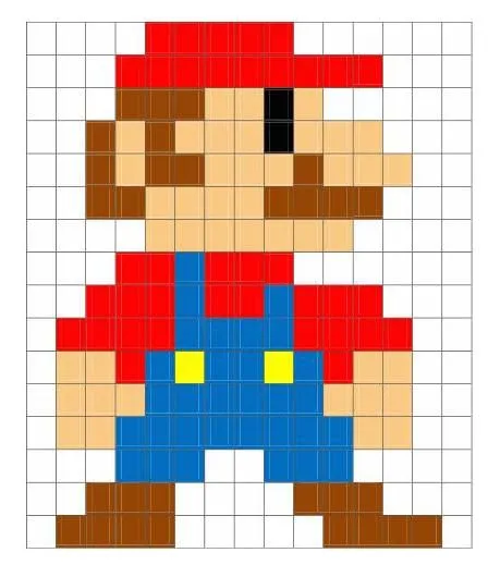 Dibujo en cuadricula, Mario Bros. | Cursos Sabatino