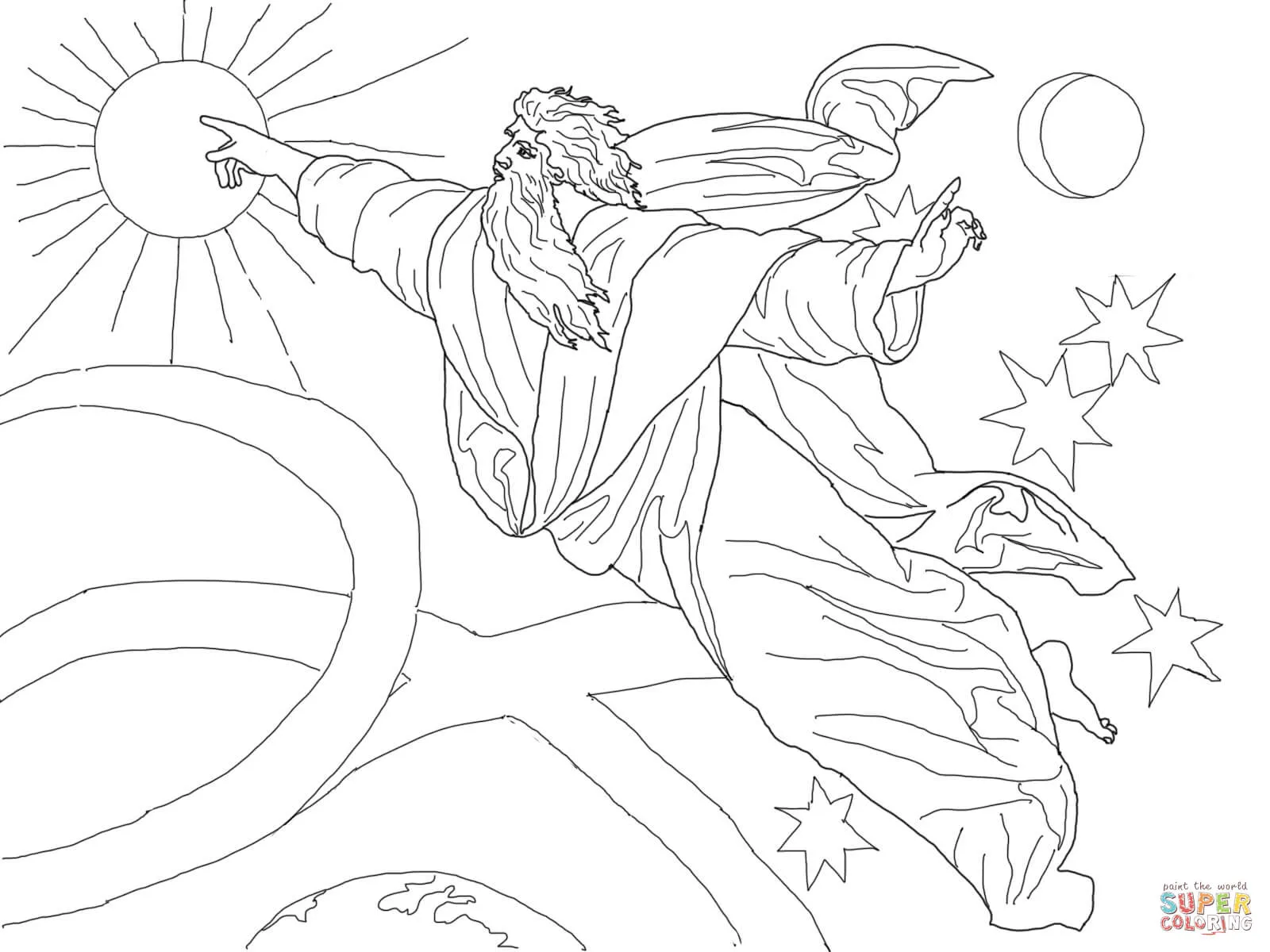 Dibujo de Cuarto Día de la Creación para colorear | Dibujos para colorear imprimir gratis Dibujo de Cuarto Día de la Creación para colorear | Dibujos para colorear imprimir gratis