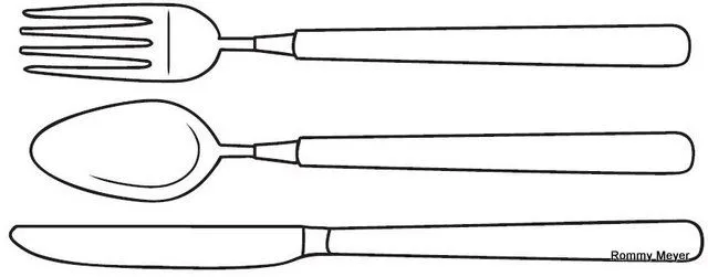 Dibujos de cubiertos para pintar - Imagui