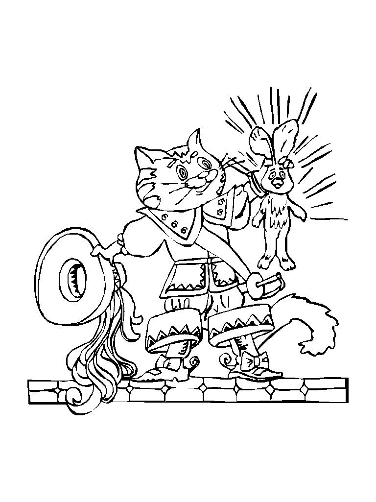 Dibujo del Cuento Gato con Botas para colorear ~ Dibujos para ... Dibujo del Cuento Gato con Botas para colorear ~ Dibujos para ...