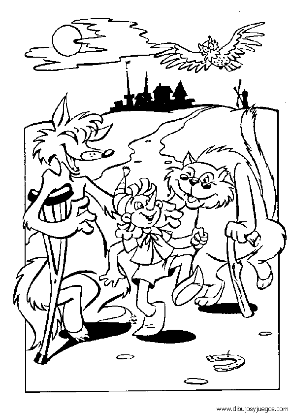 dibujo-cuento-pinocho-004 | Dibujos y juegos, para pintar y colorear