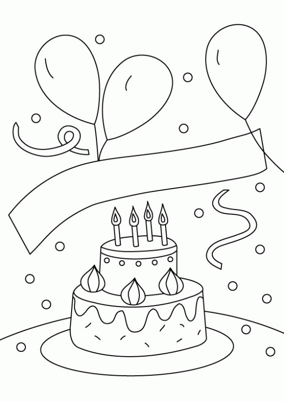Dibujo de Cumpleaños con globos para colorear. Dibujos infantiles de ... Dibujo de Cumpleaños con globos para colorear. Dibujos infantiles de ...