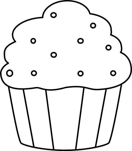 Dibujo Cupcake para Colorear | Alimentación | Láminas para ...