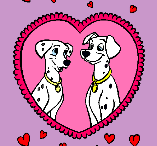 Dibujo de Dálmatas enamorados pintado por Violeta en Dibujos.net ...