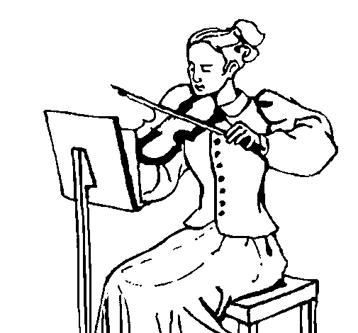 Dibujo de Dama violinista para Colorear - Dibujos.net