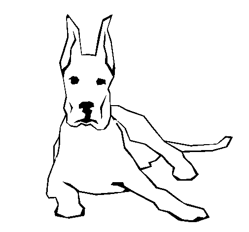 Dibujo de Gran Danés tumbado para Colorear - Dibujos.net Dibujo de Gran Danés tumbado para Colorear - Dibujos.net