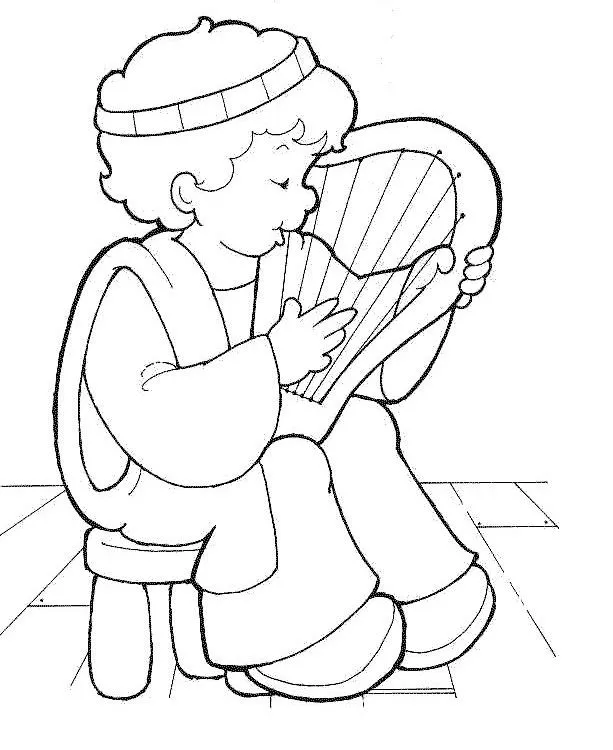 Dibujo de david tocando el arpa para colorear - Imagui Dibujo de david tocando el arpa para colorear - Imagui
