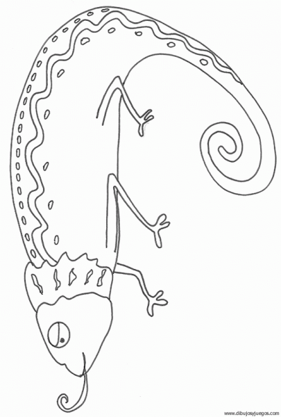 dibujo-de-camaleon-001 | Dibujos y juegos, para pintar y colorear