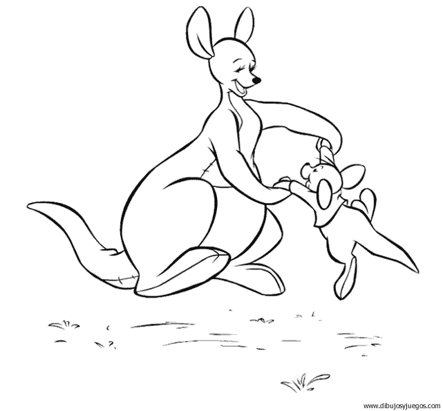 dibujo-de-canguro-15 | Dibujos y juegos, para pintar y colorear