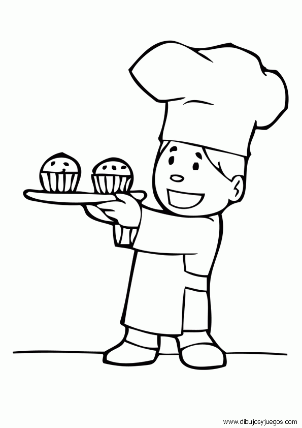 Dibujo de un cocinero para colorear - Imagui