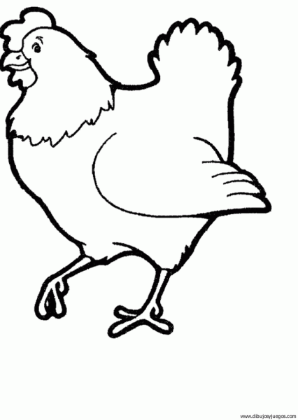 dibujo-de-gallina-013 | Dibujos y juegos, para pintar y colorear