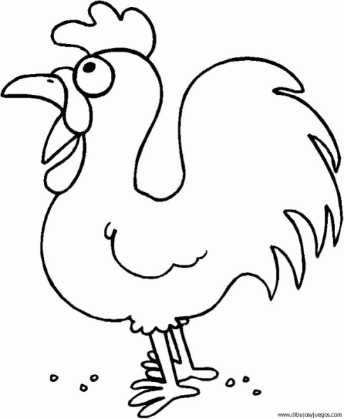dibujo-de-gallina-015 | Dibujos y juegos, para pintar y colorear