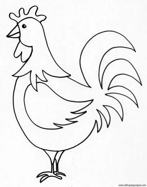 dibujo-de-gallo-029 | Dibujos y juegos, para pintar y colorear