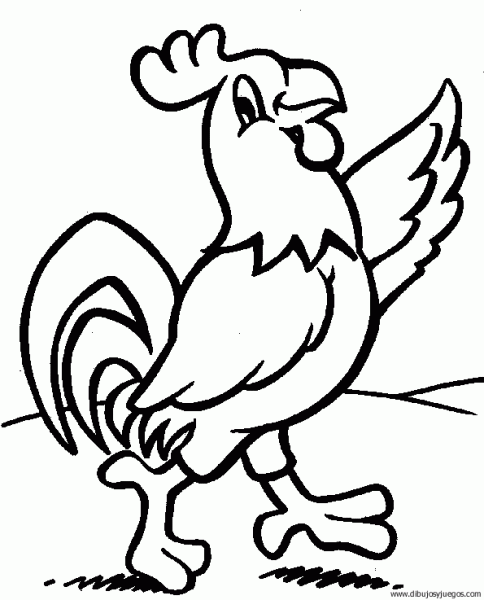 dibujo-de-gallo-044 | Dibujos y juegos, para pintar y colorear